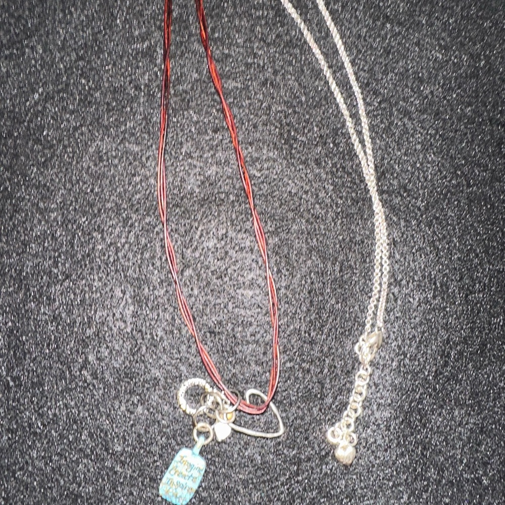 Silpada Dual Strand Red and Silver Necklace
